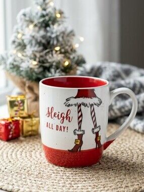 Peppermint & Pine 16 oz Mug  "Sleigh All Day" Holiday Christmas humor